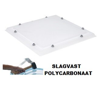 Lichtkoepel polycarbonaat enkelwandig dagmaat 160x160cm