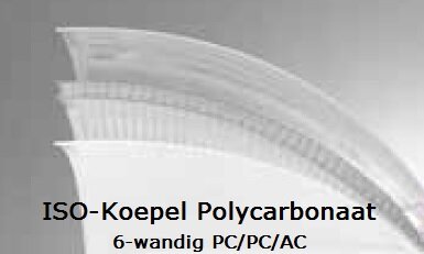 Ronde ISO-koepel / lichtkoepel 6-wandig polycarbonaat dagmaat 80cm