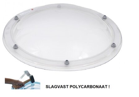 Ronde lichtkoepel 1-wandig polycarbonaat dagmaat 180cm