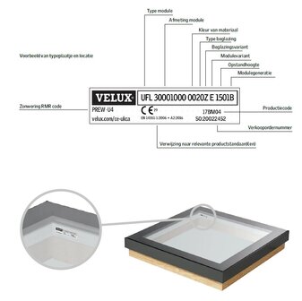 Velux platdakraam HR++ glas + ge&iuml;soleerde opstand | 100x100cm