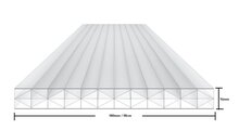 Polycarbonaat kanaalplaat TOP-X5 16mm dik |  98x200cm (BxL)